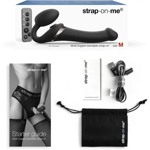 Безремінний вібрострапон Strap-On-Me MULTI ORGASM Black S - фото 7