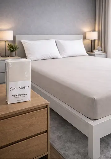 Простирадло 160х200+30 см бежевий