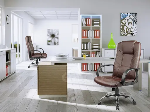 Кожаное офисное кресло Sofotel Eago EG-221 коричневый - фото 4