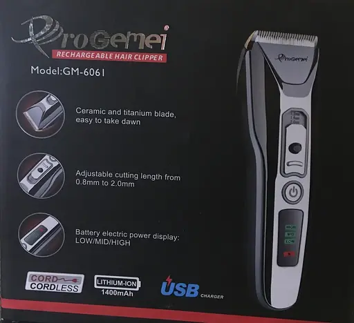 Професійна бездротова акумуляторна машинка Pro Gemei GM-6061 для стриження волосся - фото 3