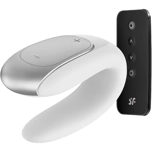 Вібратор Satisfyer Double Fun Partner 9.3 см білий