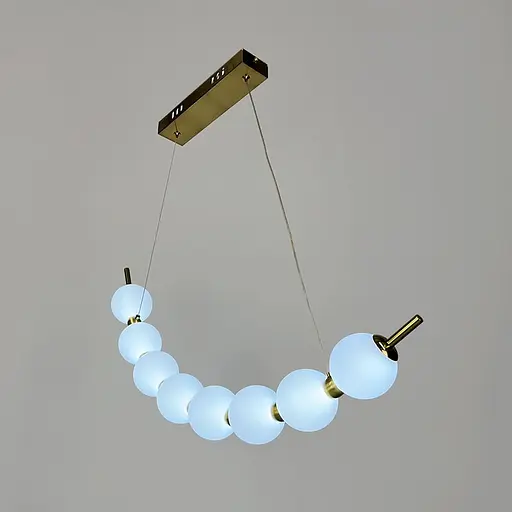 Світлодіодна дугова люстра PEARLIES на 8 білих кульок довжиною 66 см | Line F | Арт. SG45-660 AB - фото 2