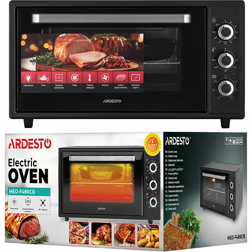 Піч електрична Ardesto 48 л, 1600 Вт, механіч., конвенція, рожен, чорний - фото 12