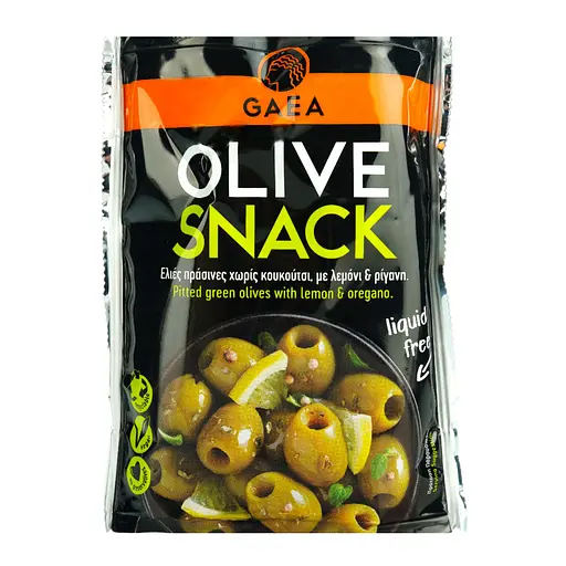 Оливки Gaea зелені з лимоном та орегано 65 г