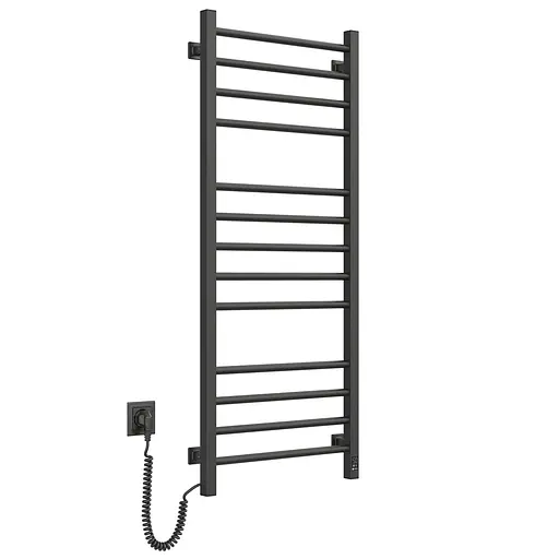 Электрический полотенцесушитель Navin Классик Квадро 500x1200 Sensor левая с таймером, черный муар 00-044050-5080, Черный матовый, Левое, Электронный - фото 3