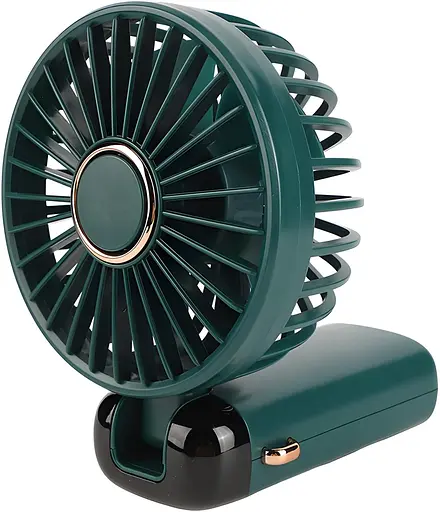 Портативный USB-вентилятор Mini Fan с подставкой для телефона и дисплеем зеленый (979) - фото 5