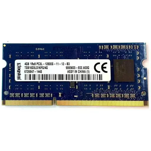 Оперативна пам'ять для ноутбука Kingston SO-DIMM DDR3L 4GB 1600MHz PC3L-12800 1Rx8 Б/В