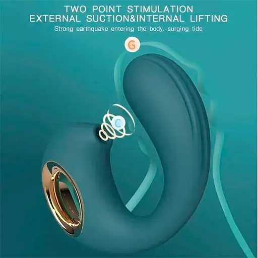 Клиторальный вакуумный стимулятор Дельфиний Лизун 9,8 см Зеленый K0937-2 - фото 2