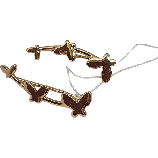 Золотые серьги-каффы Империя золота Бабочки. СП297И