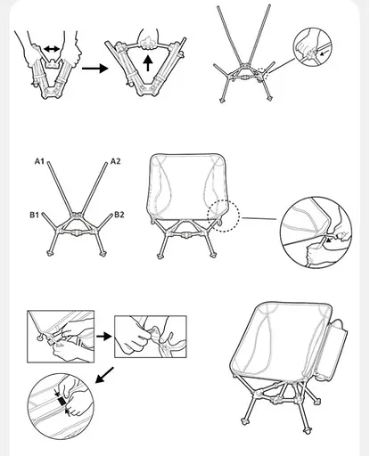 Кресло складное Naturehike Clamshell 001 Triangle Folding Moon Chair Черный - фото 2