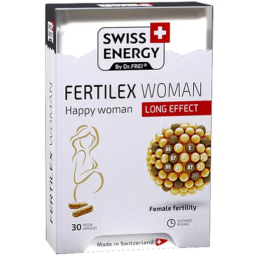 Набір: підтримка фертильності для жінок Swiss Energy Fertilex Woman 30 веганських капсул + підтримка фертильності для чоловіків Swiss Energy Fertilex Men 30 веганських капсул - фото 2