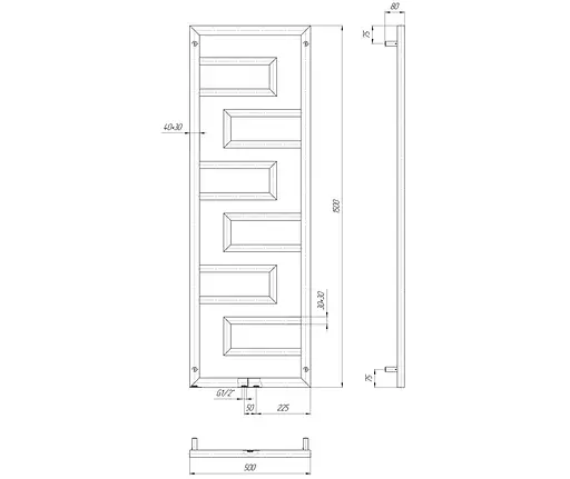 Водяной полотенцесушитель Mario Талия 1500x500/50, Хром - фото 3