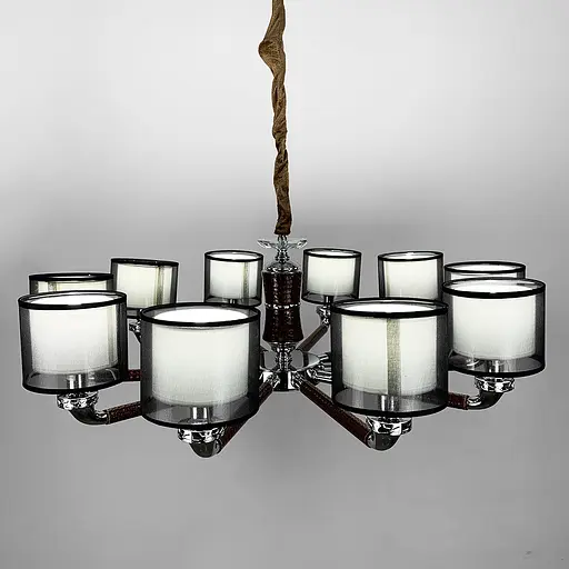 Плафонная люстра с элементами коричневой экокожи Line.F S 198/10 BR - фото 4