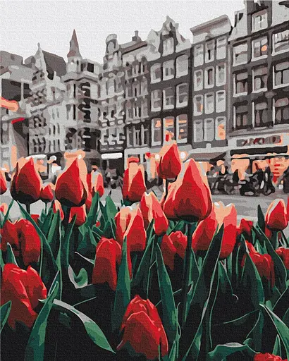 Картина за номерами на підрамнику Brushme Тюльпани Амстердаму