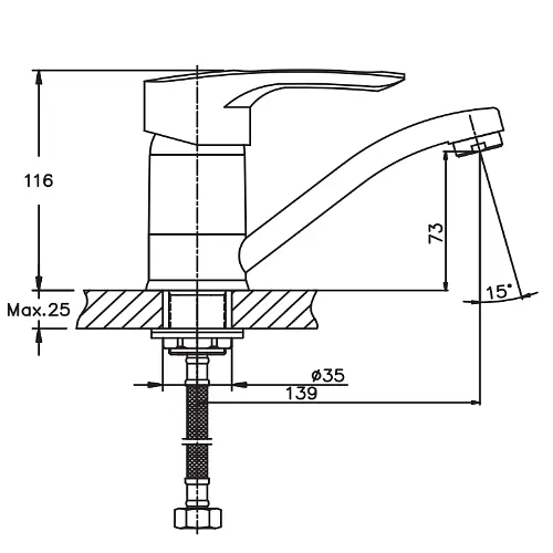 Змішувач для кухні Haiba HANSBERG 555 HB0215 - фото 2