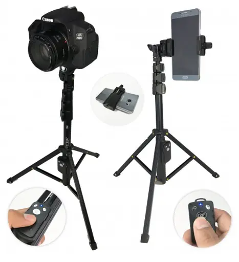 Телескопический штатив монопод Yunteng VCT-1388 Селфи палка для камеры и телефона (Черный) - фото 2