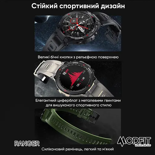 Наручний годинник чоловічий Ranger Grey 36 мм. Modfit acs0029723 - фото 4