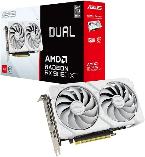 Відеокарта ASUS AMD Radeon RX 9060 XT 16GB Dual White (DUAL-RX9060XT-16G-WHITE) (GDDR6, 128 bit, PCI-E v5.0 x16) - фото 7