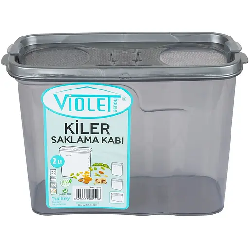 Контейнер для сипучих продуктів Violet House 0552 Transparent Black 2 л чорний (0552 Transparent Black) - фото 1