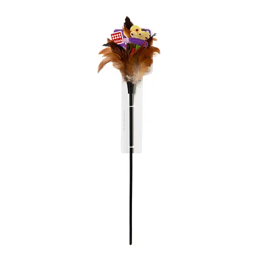 Іграшка для котів Дражнилка з пір'ям на стеку GiGwi Teaser, перо, пластик, текстиль, 55 см - фото 2