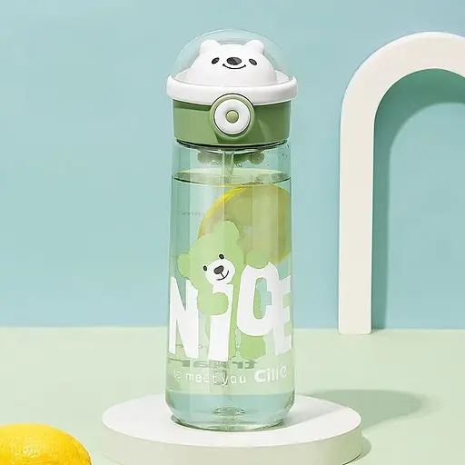 Пляшка для води Nice Happy Life 620 мл із кришкою фліп топ на защіпці зелена HP17300GR - фото 8