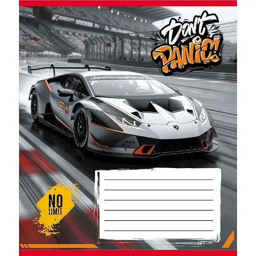 Зошит учнівський "Без паніки" Leader 012-510164C-5 в косу лінію, 12 аркушів - фото 1