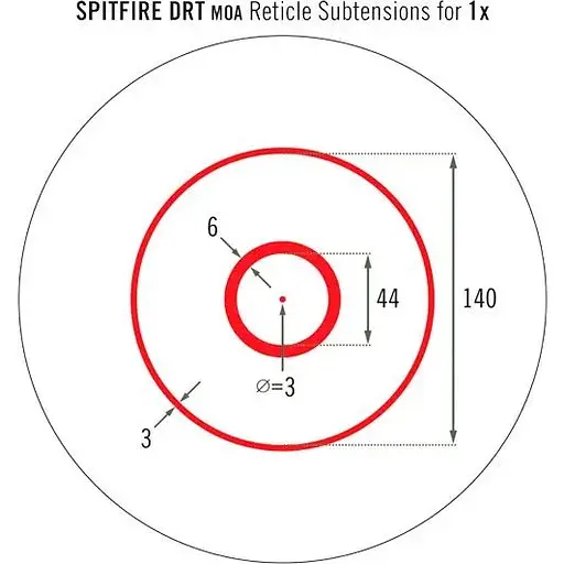 Прицел призматический Vortex Spitfire AR-1x сетка DRT с подсветкой - фото 4