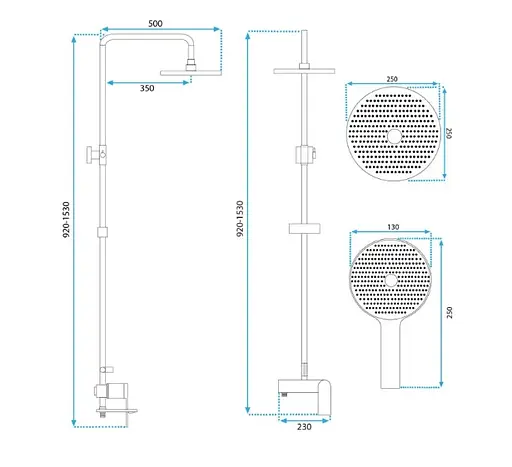 Душова система Rea Avalon tytan графіт із виливом REA-P2401, Графіт - фото 5