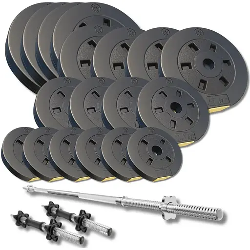 Набір зі штангою та гантелями Besport PowerPro 89кг (гриф 167см)