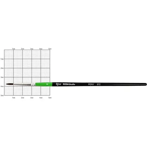 Пензель поні крула 612 №0 коротка ручка Rosa Studio