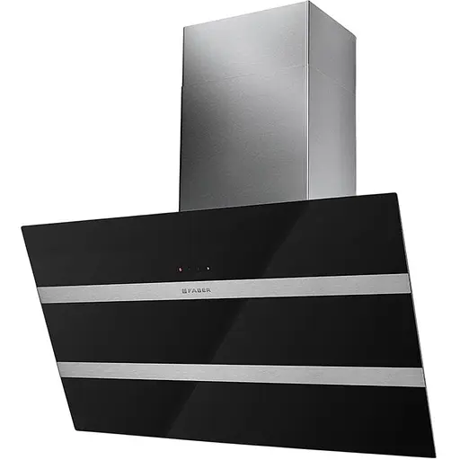 Вытяжка Faber наклонная 80 см 1219 м3г Steelmax Ev8 Led Bk A80 черный+нержавеющая сталь