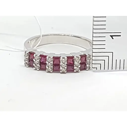 Золотое кольцо Гелиос с бриллиантами и рубинами. Артикул 55064914BR425 17 - фото 5