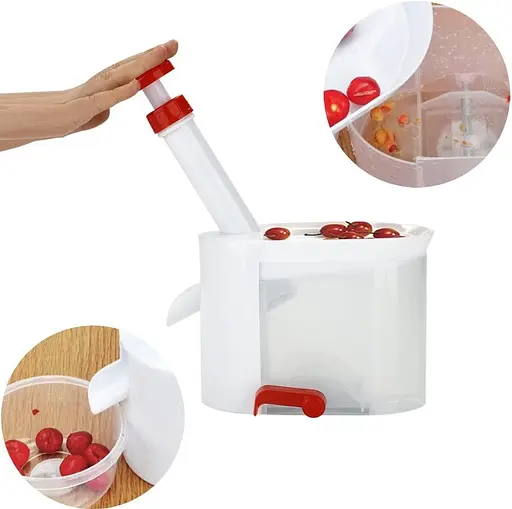 Вишнечистка машинка для удаления косточек из вишни, черешни, маслин с контейнером для сбора косточек, A-plus Белый 84154 - фото 2