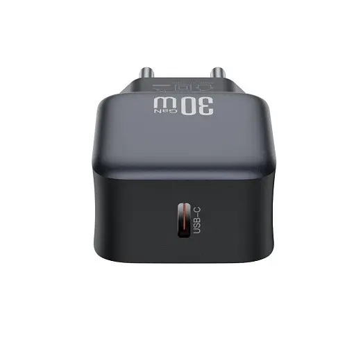 Мережевий зарядний пристрій XO L155(EU) PD30W 1USB-C fast charger Чорний - фото 1