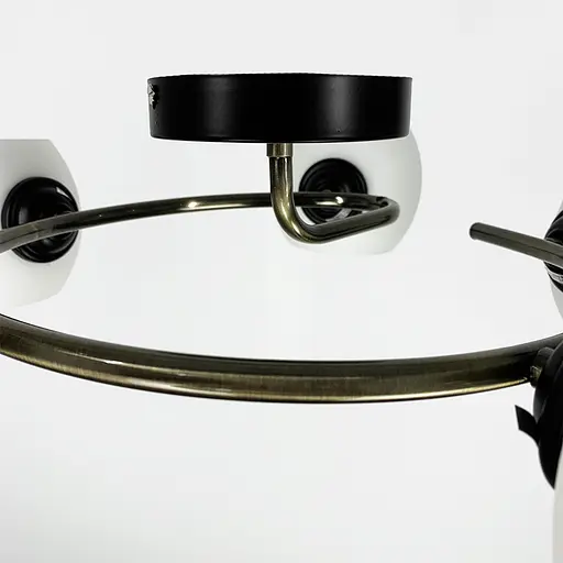 Стельова люстра з кругом в чорному корпусі на 5 плафонів Line.F 51925/5B - фото 3