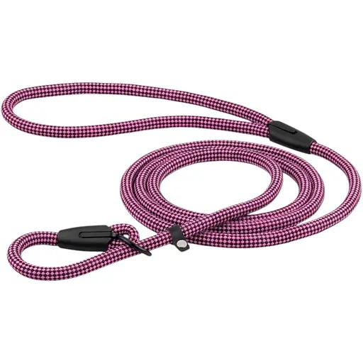 Поводок-удавка для собак Barksi Active из альпинистского шнура (длина 183 см диаметр 9 мм) розовый - фото 1
