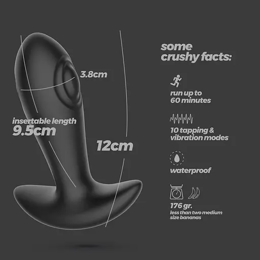 Стимулятор простати Crushious Octo 12 см (чорний) - фото 7