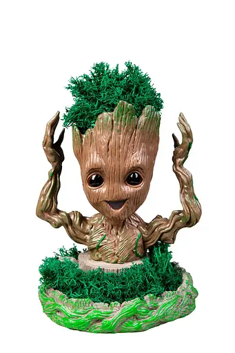 Горшочек для цветов и канцелярии Грут Groot G4 + подставка пень - фото 5