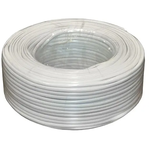 Кабель коаксіальний RITAR W100-F690BV, 1,02 мм.CCS, 112x0.12m CCA жовтий екран, 75 Ом, FPE, оболонка 6,91мм біла PVC, бухта 100м Q6