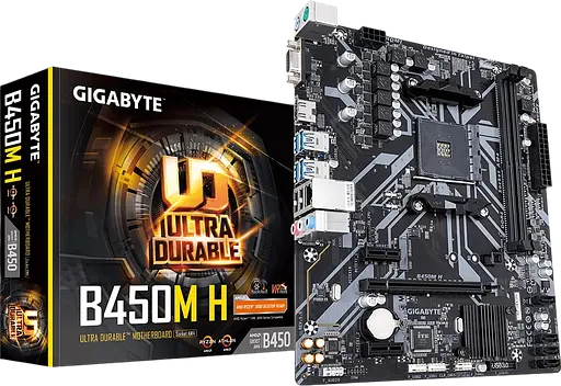 Материнская плата Gigabyte B450M H Socket AM4 (B450M H) Б/У - фото 1