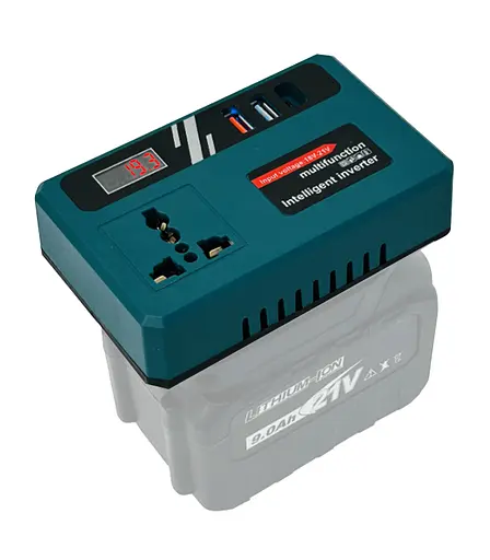 Аккумуляторный инвертор напряжения (18–21 В → 220 В) 150 Вт (USB USB-C) - фото 5
