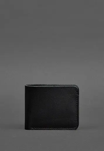 Чоловіче шкіряне портмоне 4.1 (4 кишені) вугільно-чорне - фото 2