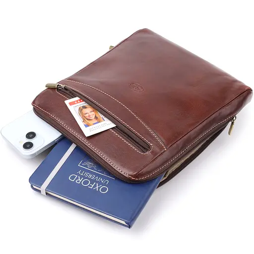 Чоловіча сумка через плече з гладкої шкіри TONY PEROTTI 20х25х3,5 см 000315695 - фото 9