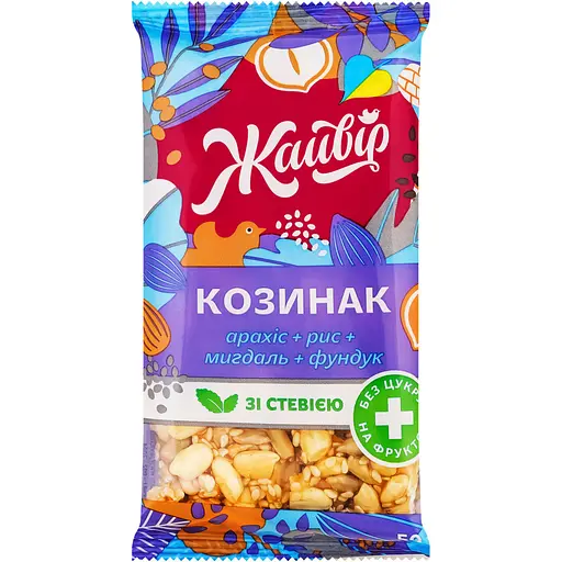 Козинак Жайвір Асорті з мигдалем на фруктозі зі стевією 50 г (662874) - фото 1