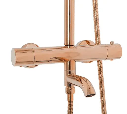 Душовя система Rea Lungo з термостатом та виливом rose gold REA-P6606, Теплий захід сонця - фото 8