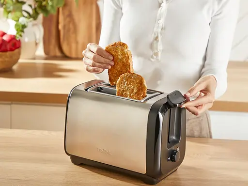 Тостер Tefal Subito 1100 Вт розморожування щипці нерж. сталь чорний - фото 2