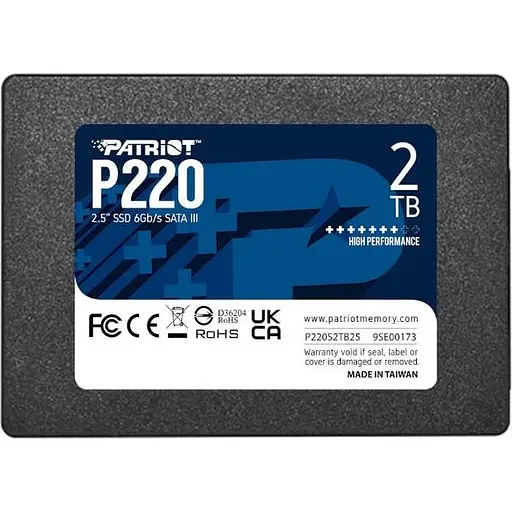 Накопичувач SSD Patriot Sata 2.5" 2TB P220 3D NAND 550/500MB/s (P220S2TB25) - фото 1