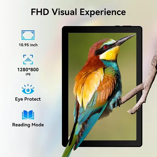 Планшет UGRIHACH, 10,95" 16 ГБ ОЗУ 128 ГБ ПЗУ 1 ТБ Восьмиядерный, Android 14, 1280x800 FHD Сенсорный - фото 3