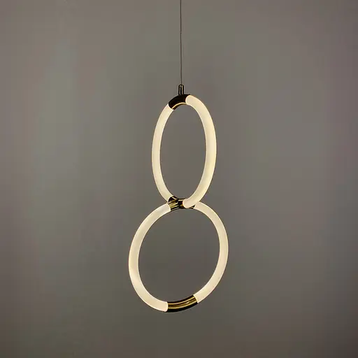 Дизайнерский латунный подвес двойной круг с гибкой LED лентой | Line F | Арт. Mj60/2 - фото 4