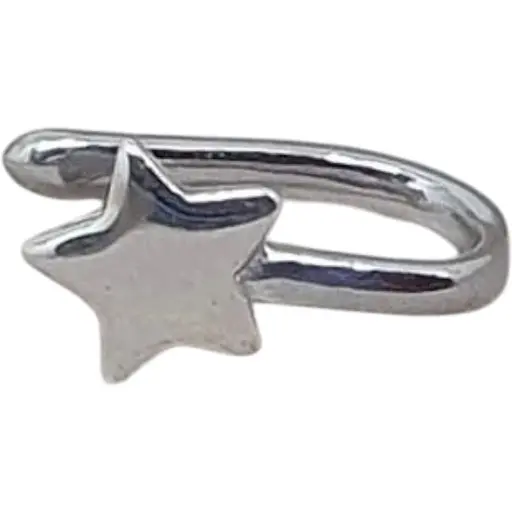 Серебряная серьга-пирсинг в нос Ирий Звездочка (без прокола, обманка). 6036